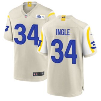 Tanner Ingle Men's Nike Los Angeles Rams Bone Custom Game Jersey