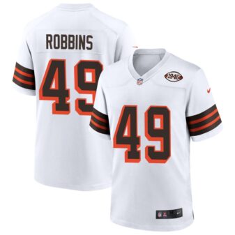 Aidan Robbins Men's Nike White Cleveland Browns 1946 Collection Alternate Custom Jersey