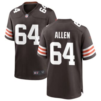 Brian Allen Men's Nike Cleveland Browns Brown Custom Game Jersey