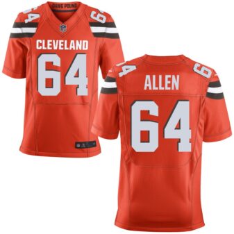 Brian Allen Men's Nike Orange Cleveland Browns Custom Alternate Elite Jersey