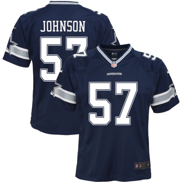 Buddy Johnson Youth Nike Navy Dallas Cowboys Custom Game Jersey