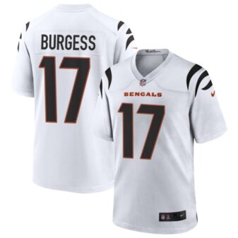 Cole Burgess Men's Nike White Cincinnati Bengals Game Custom Jersey