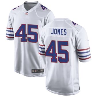 Deion Jones Men's Nike White Buffalo Bills Alternate Custom Game Jersey