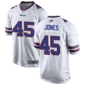 Deion Jones Men's Nike White Buffalo Bills Custom Game Jersey