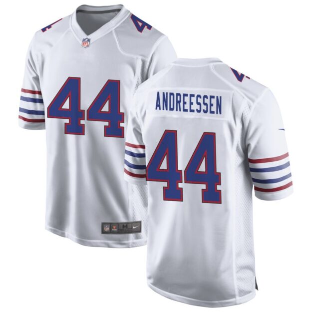 Joe Andreessen Men's Nike White Buffalo Bills Alternate Custom Game Jersey