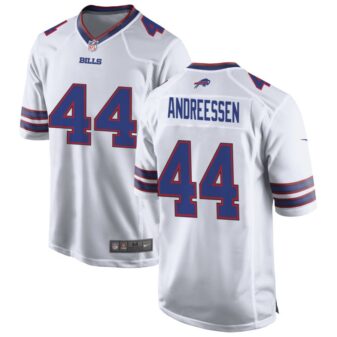 Joe Andreessen Men's Nike White Buffalo Bills Custom Game Jersey