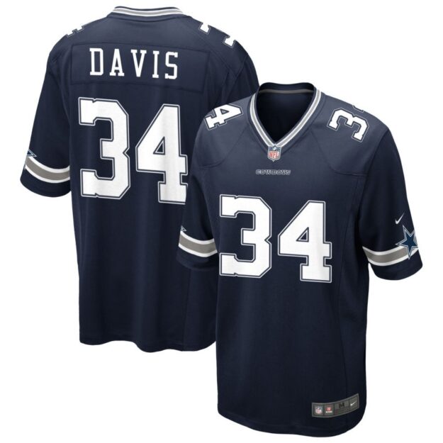 Malik Davis Men's Nike Navy Dallas Cowboys Custom Game Jersey