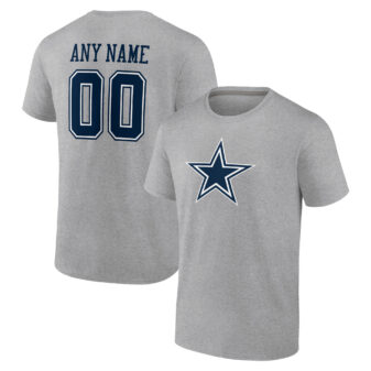 Men's Fanatics Branded Heathered Gray Dallas Cowboys Team Authentic Custom T-Shirt