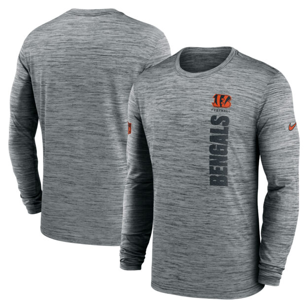 Men's Nike Gray Cincinnati Bengals 2024 Sideline Velocity Performance Long Sleeve T-Shirt