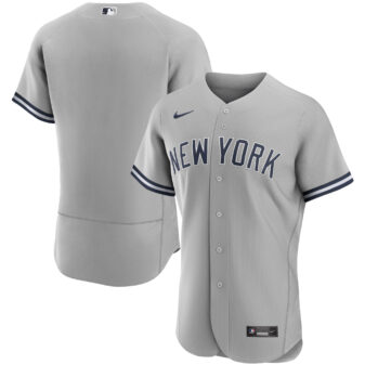 Men's Nike Gray New York Yankees Road Authentic Team Jersey