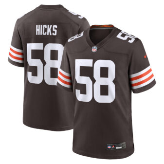 Men's Nike Jordan Hicks Brown Cleveland Browns Game Jersey