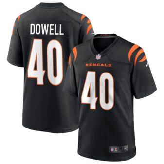 Michael Dowell Men's Nike Black Cincinnati Bengals Game Custom Jersey