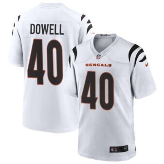 Michael Dowell Men's Nike White Cincinnati Bengals Game Custom Jersey
