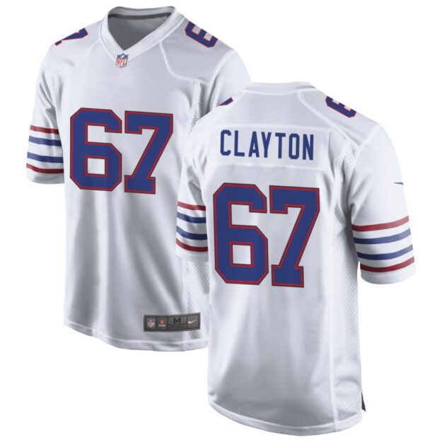 Travis Clayton Men's Nike White Buffalo Bills Alternate Custom Game Jersey