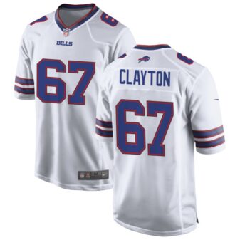 Travis Clayton Men's Nike White Buffalo Bills Custom Game Jersey