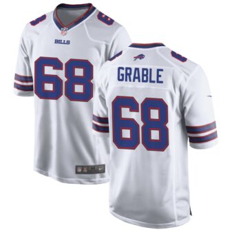 Tylan Grable Men's Nike White Buffalo Bills Custom Game Jersey