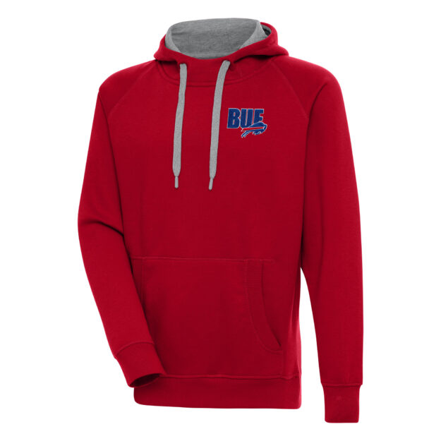 Men's Antigua Red Buffalo Bills Victory Pullover Hoodie