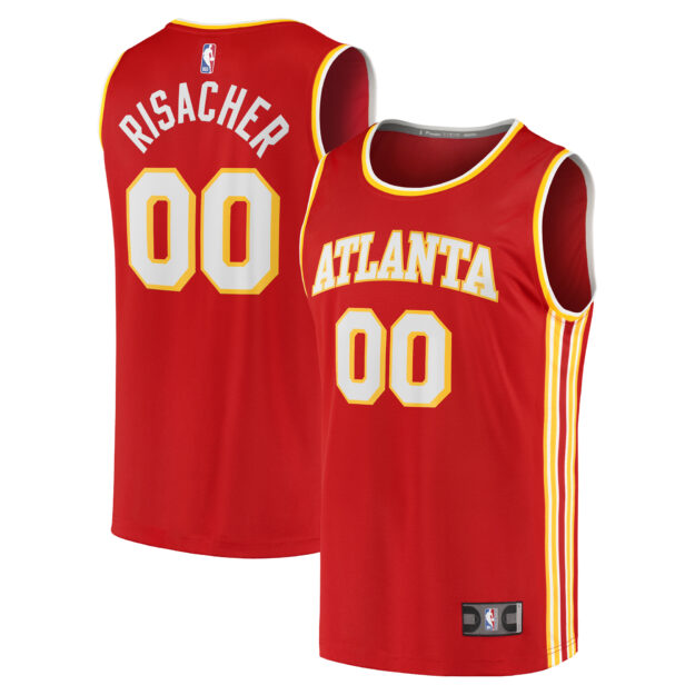 Men's Fanatics Zaccharie Risacher Red Atlanta Hawks 2024 NBA Draft Fast Break Player Jersey - Icon Edition