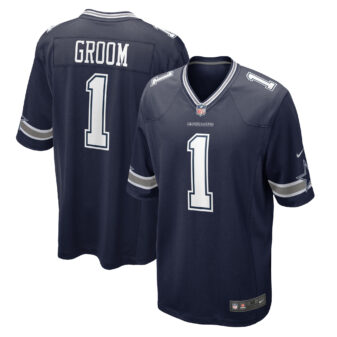 Men's Nike Number 1 Groom Navy Dallas Cowboys Game Jersey