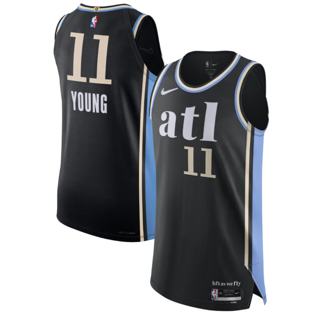 Men's Nike Trae Young Black Atlanta Hawks Authentic Jersey - City Edition