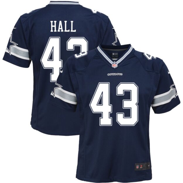 Kemon Hall Youth Nike Navy Dallas Cowboys Custom Game Jersey