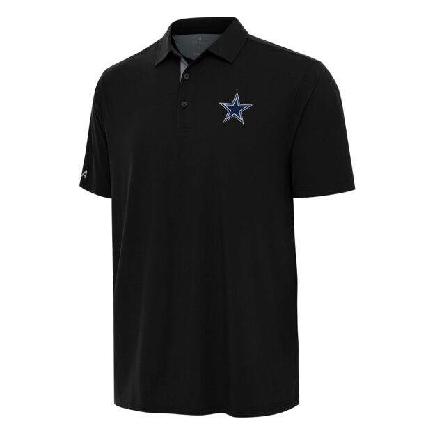 Men's Antigua Black/Gray Dallas Cowboys Era Polo