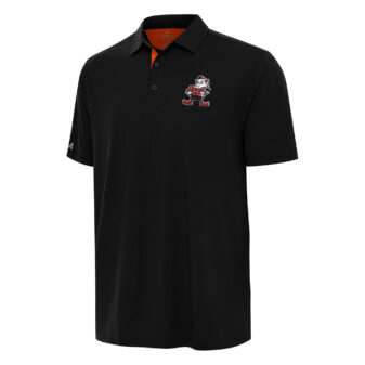 Men's Antigua Black/Orange Cleveland Browns Era Polo