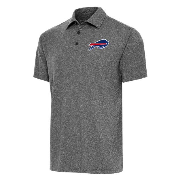 Men's Antigua Heather Black Buffalo Bills Big & Tall Par 3 Polo