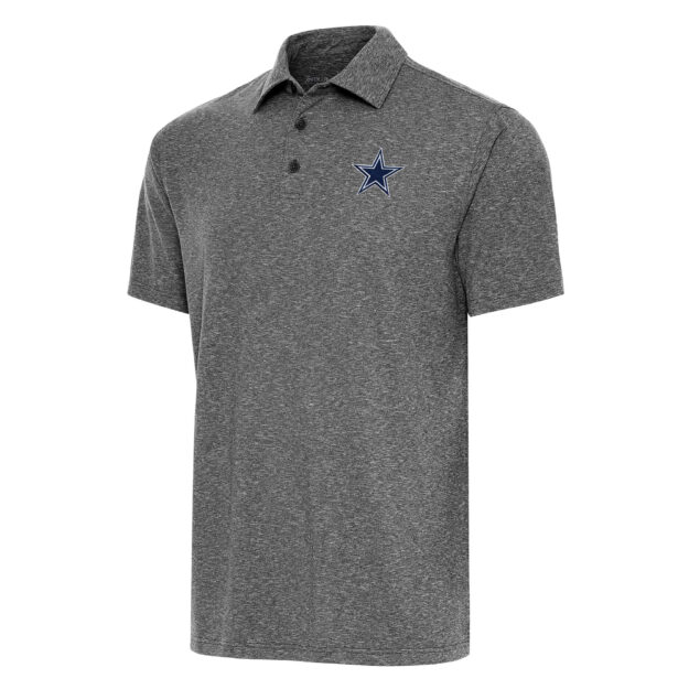 Men's Antigua Heather Black Dallas Cowboys Big & Tall Par 3 Polo