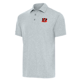 Men's Antigua Heather Gray Cincinnati Bengals Big & Tall Par 3 Polo