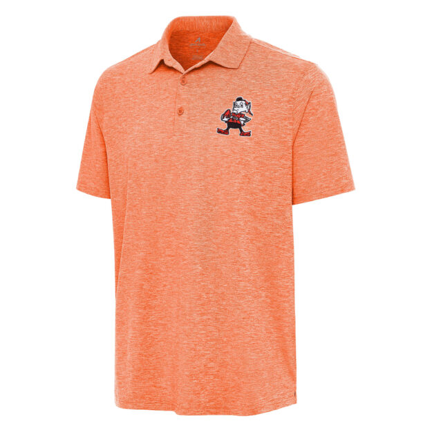 Men's Antigua Heather Orange Cleveland Browns Par 3 Polo