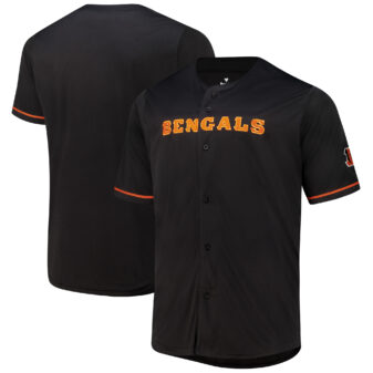 Men's Fanatics Black Cincinnati Bengals Pop Full-Button Jersey