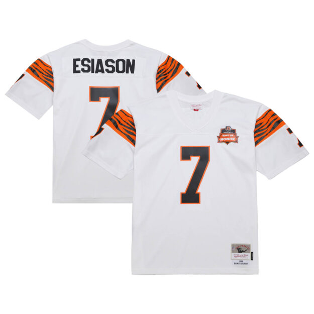 Men's Mitchell & Ness Boomer Esiason White Cincinnati Bengals 1984 Legacy Replica Jersey