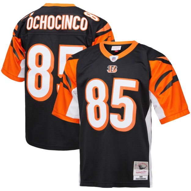 Men's Mitchell & Ness Chad Ochocinco Black Cincinnati Bengals Big & Tall 2009 Retired Player Replica Jersey