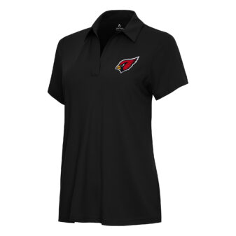 Women's Antigua Black Arizona Cardinals Era V-Neck Polo