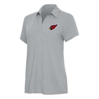 Women's Antigua Gray Arizona Cardinals Era V-Neck Polo