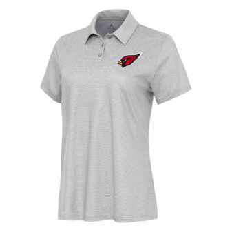 Women's Antigua White/Gray Arizona Cardinals Rings Polo