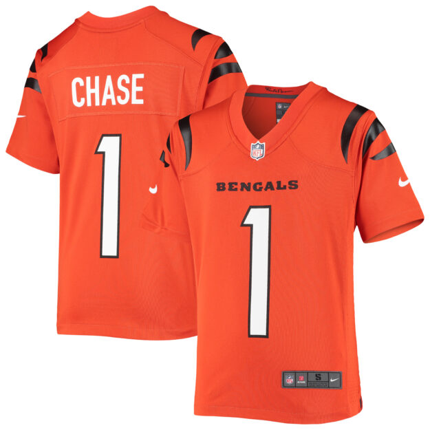 Youth Nike Ja'Marr Chase Orange Cincinnati Bengals Game Jersey