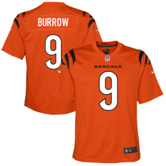 Youth Nike Joe Burrow Orange Cincinnati Bengals Game Jersey