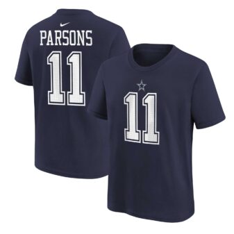 Youth Nike Micah Parsons Blue Detroit Lions Player Name & Number T-Shirt