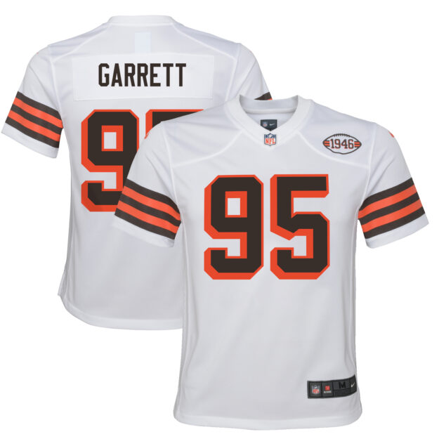 Youth Nike Myles Garrett White Cleveland Browns Game Jersey