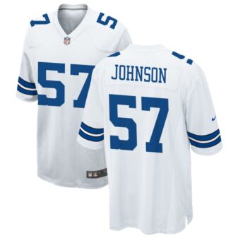 Buddy Johnson Men's Nike White Dallas Cowboys Custom Game Jersey