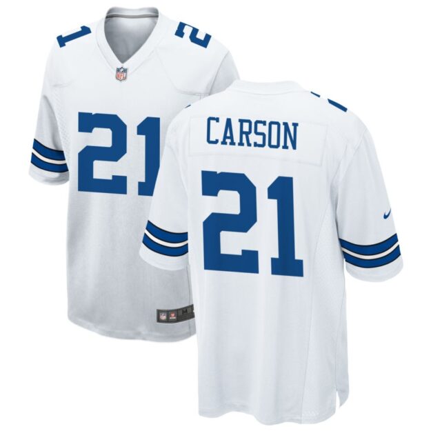 Caelen Carson Men's Nike White Dallas Cowboys Custom Game Jersey