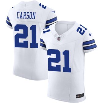 Caelen Carson Men's Nike White Dallas Cowboys Vapor F.U.S.E. Elite Custom Jersey