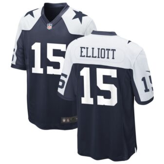 Ezekiel Elliott Men's Nike Navy Dallas Cowboys Alternate Custom Game Jersey