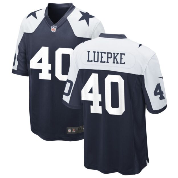 Hunter Luepke Men's Nike Navy Dallas Cowboys Alternate Custom Game Jersey