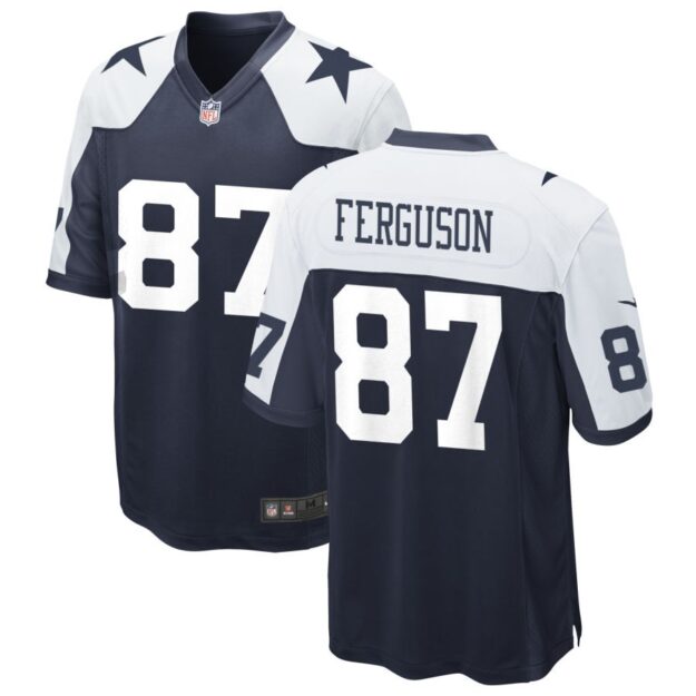 Jake Ferguson Men's Nike Navy Dallas Cowboys Alternate Custom Game Jersey