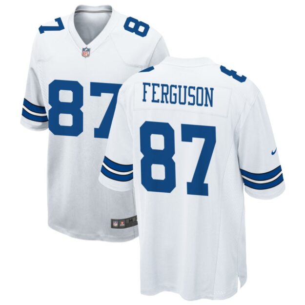 Jake Ferguson Men's Nike White Dallas Cowboys Custom Game Jersey