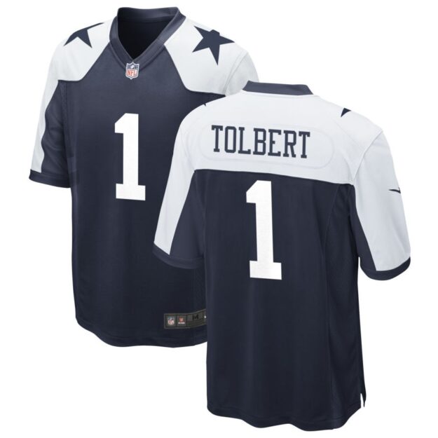 Jalen Tolbert Men's Nike Navy Dallas Cowboys Alternate Custom Game Jersey