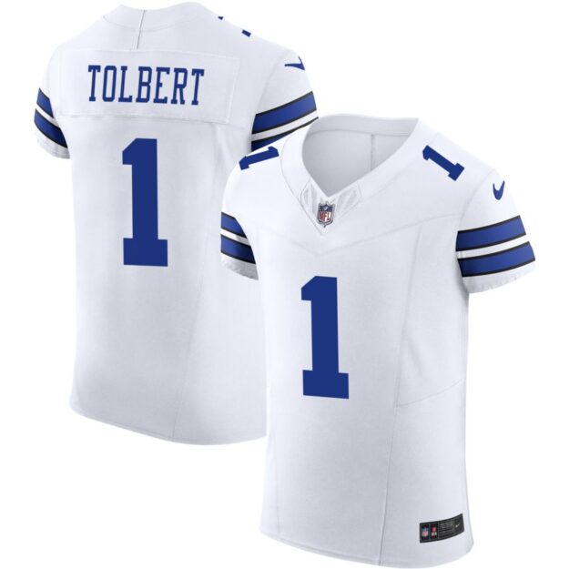 Jalen Tolbert Men's Nike White Dallas Cowboys Vapor F.U.S.E. Elite Custom Jersey